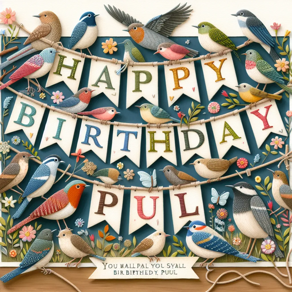 Happy 22nd Birthday Paul with Birds Handcrafted DIY Style