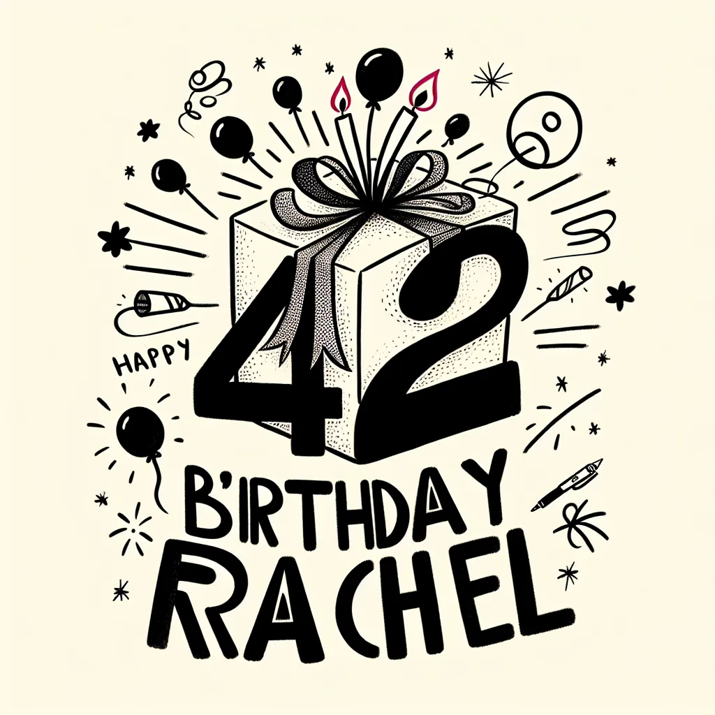 Happy 42nd Birthday Rachel with Gift Humorous Funny Style