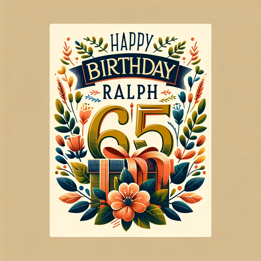 Happy 65th Birthday Ralph with Gift Nature Floral Style