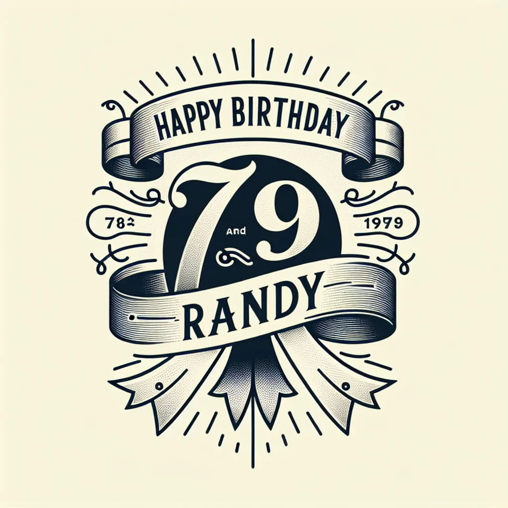 Happy 79th Birthday Randy with Ribbon Elegant Classic Style