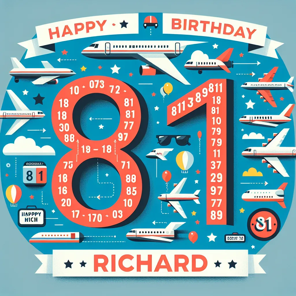 Happy 81st Birthday Richard with Airplanes Humorous Funny Style