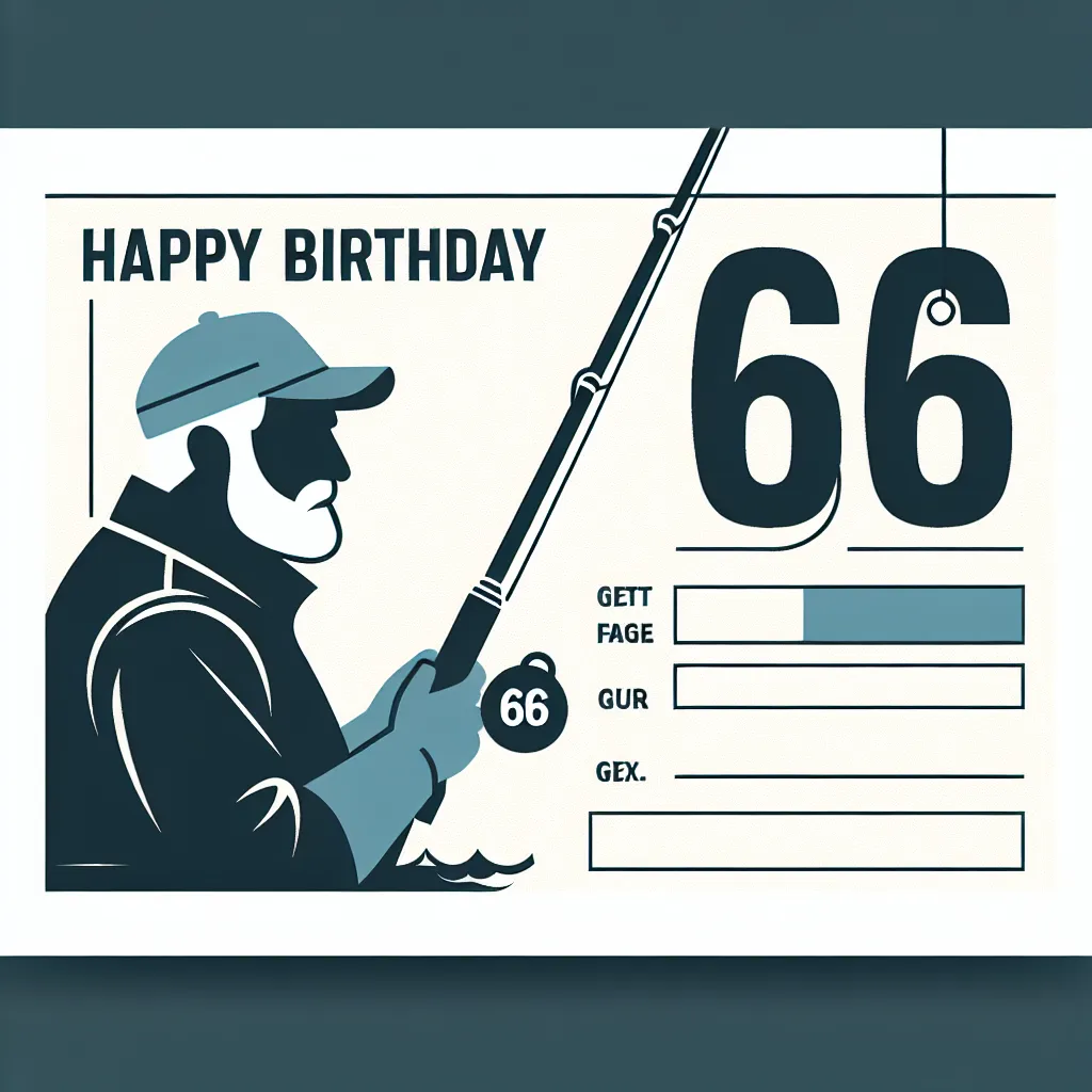 Happy 66th Birthday Robert with Fisherman Modern Minimalist Style