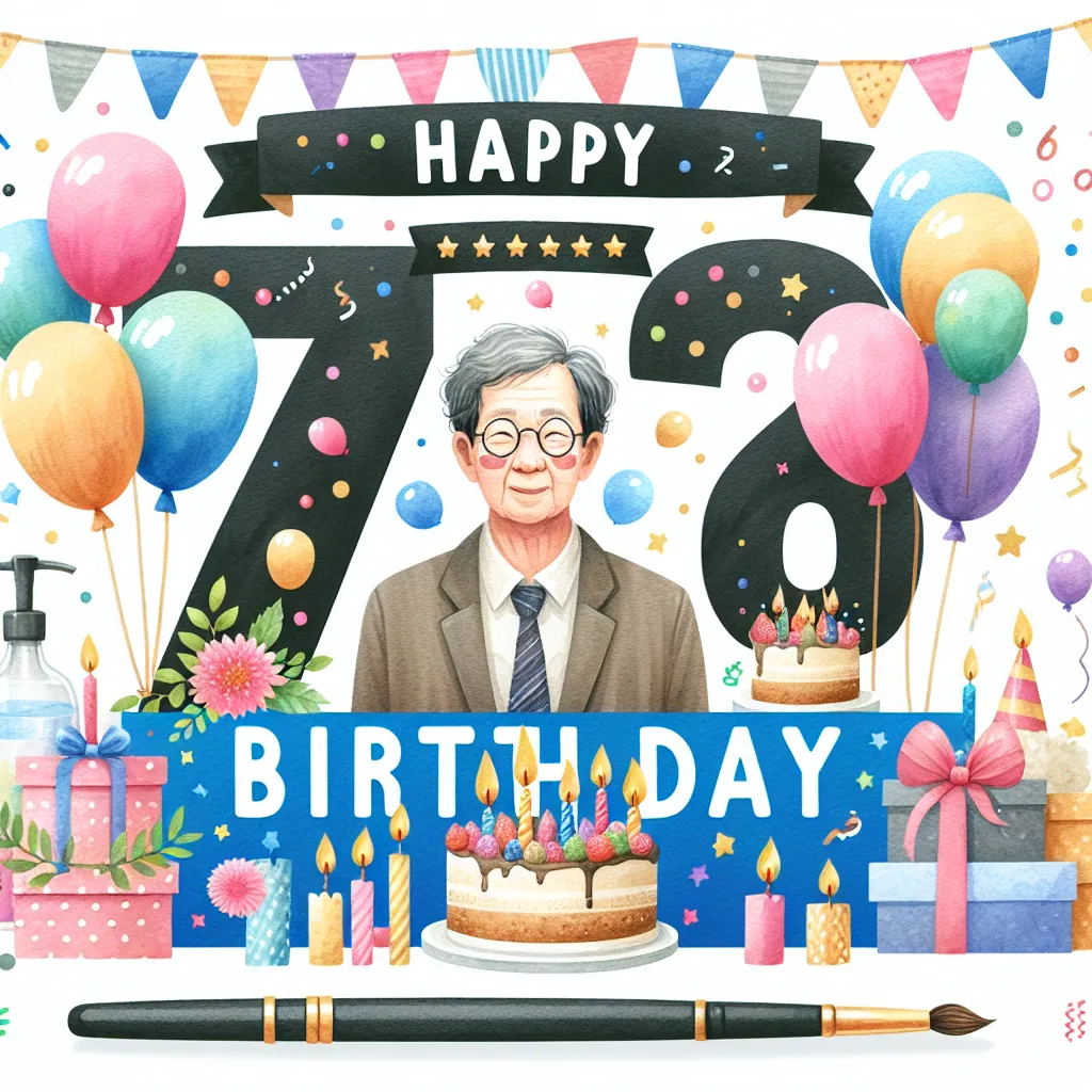 Happy 78th Birthday Roger with Balloon Watercolor Style