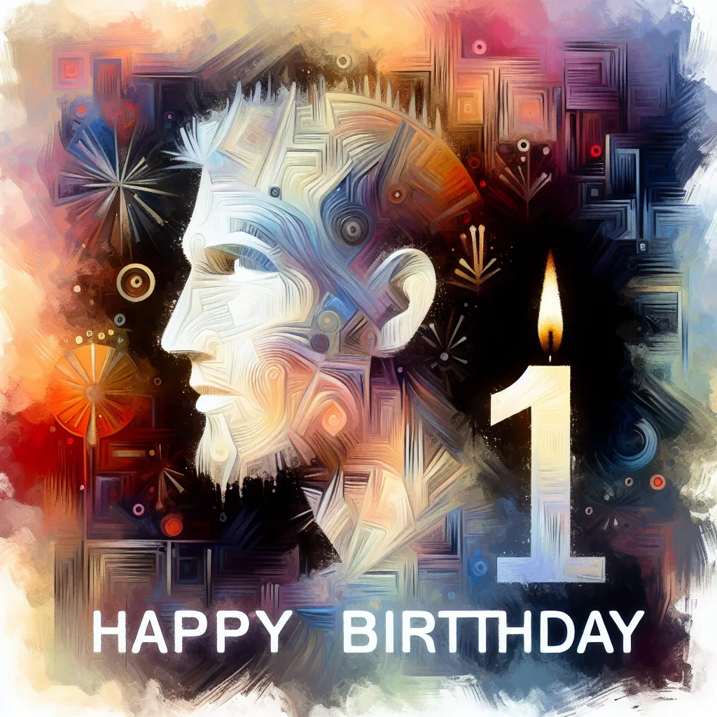 Happy 21st Birthday Ronald with Candle Abstract Art Style