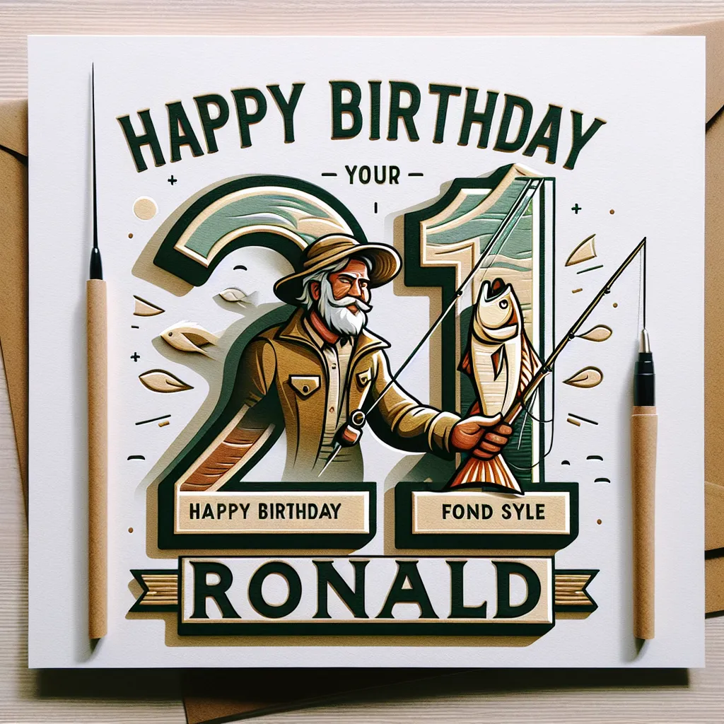 Happy 21st Birthday Ronald with Fisherman Handcrafted DIY Style