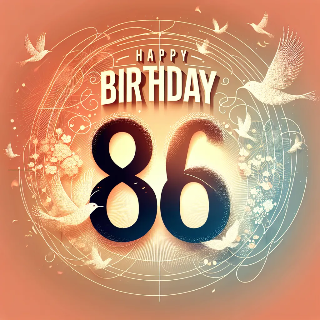 Happy 86th Birthday Sean with Birds Modern Minimalist Style