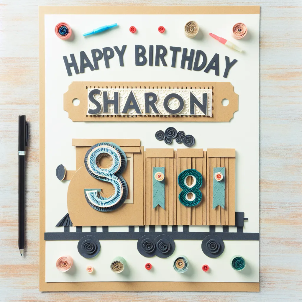 Happy 98th Birthday Sharon with Train Handcrafted DIY Style