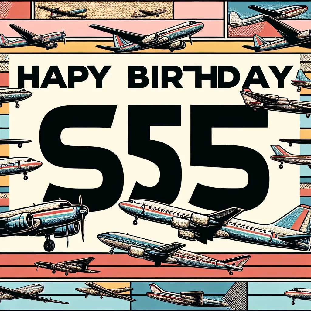 Happy 95th Birthday Sister with Airplanes Pop Art Style