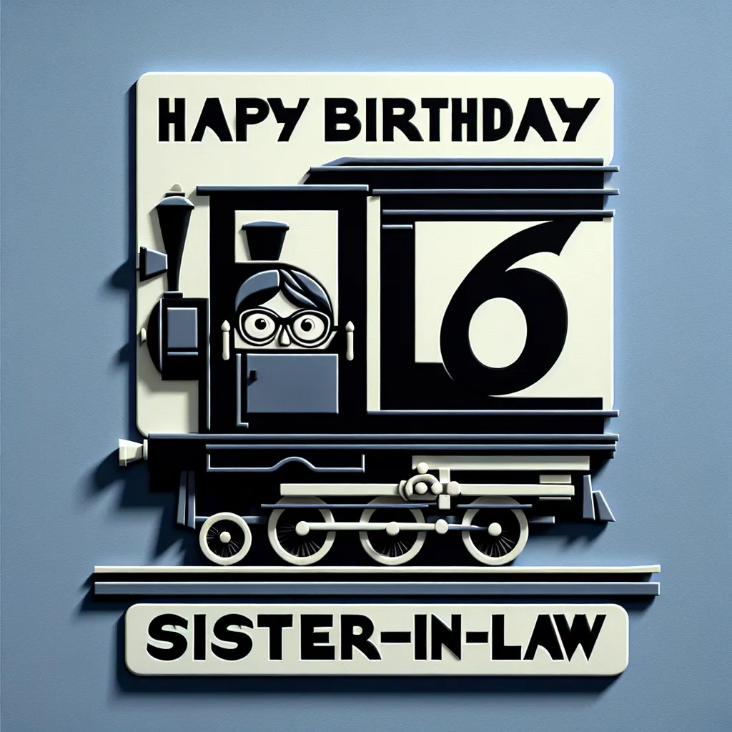 Happy 46th Birthday Sister-In-Law with Train Humorous Funny Style