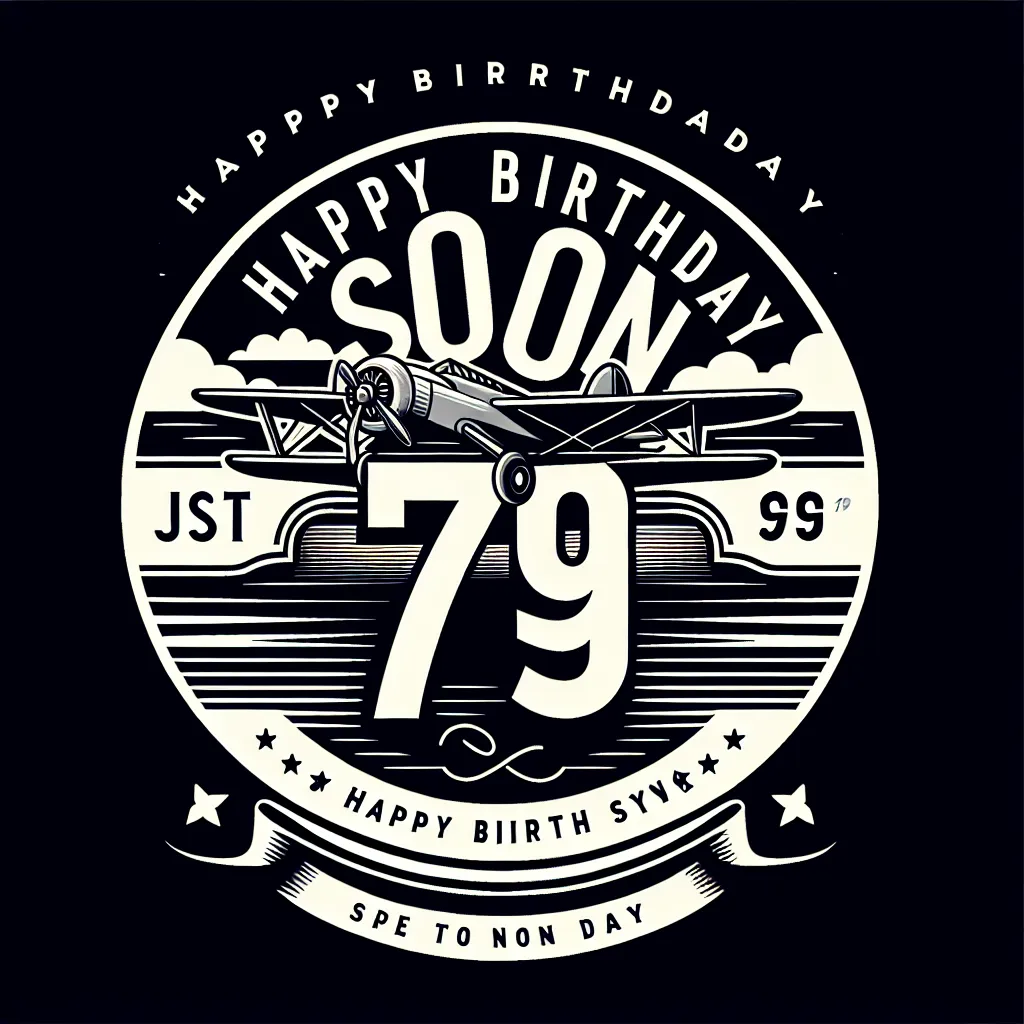 Happy 79th Birthday Son with Airplanes Elegant Classic Style
