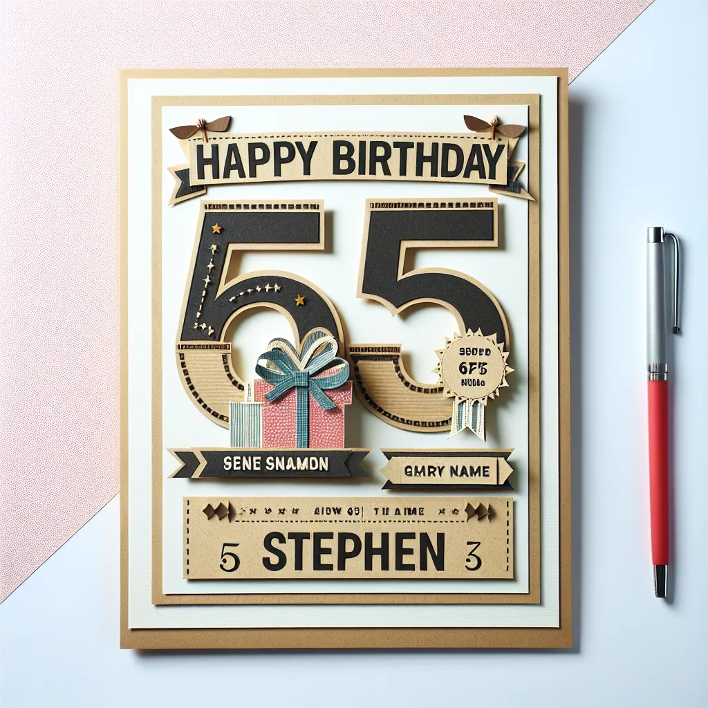 Happy 65th Birthday Stephen with Gift Handcrafted DIY Style