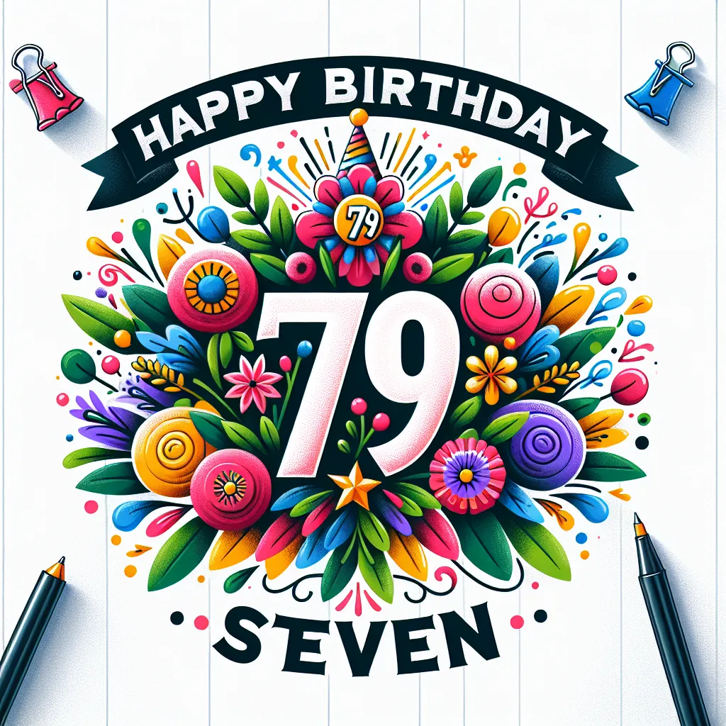 Happy 79th Birthday Steven with Flowers Humorous Funny Style