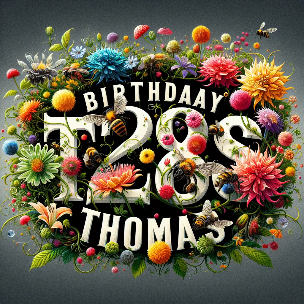 Happy 28th Birthday Thomas with Flowers Nature Floral Style