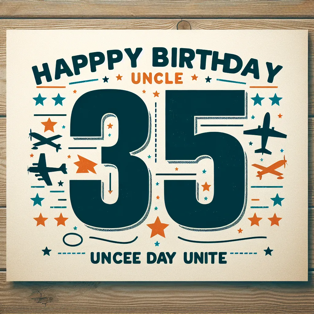 Happy 35th Birthday Uncle with Airplanes Handcrafted DIY Style