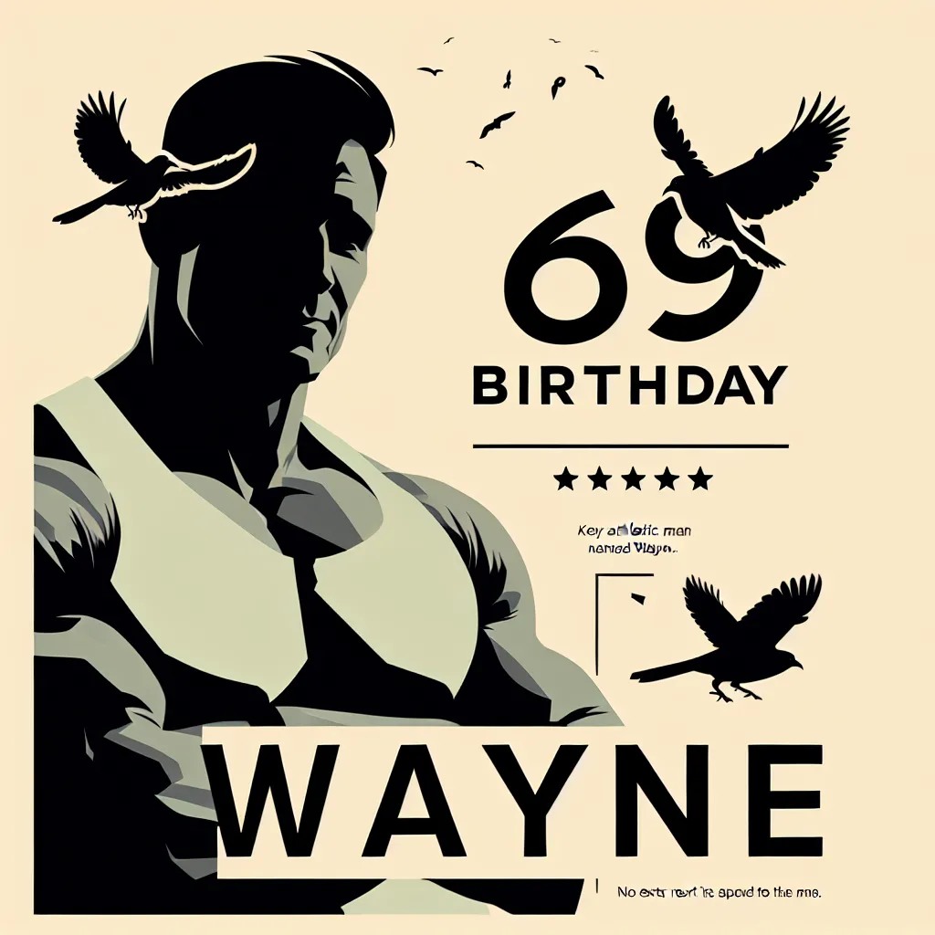 Happy 69th Birthday Wayne with Birds Modern Minimalist Style