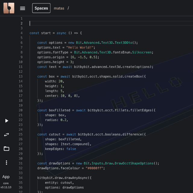 3D Text Cutout TypeScript picture