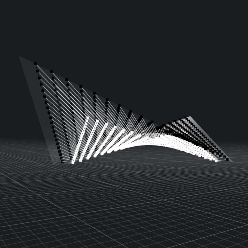 Lines between two surfaces picture