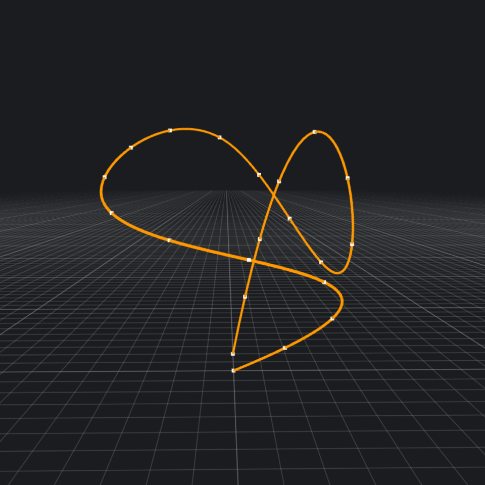 Nurbs curve along points picture