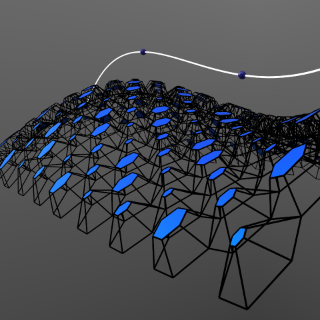 3D hexagons on curved face picture