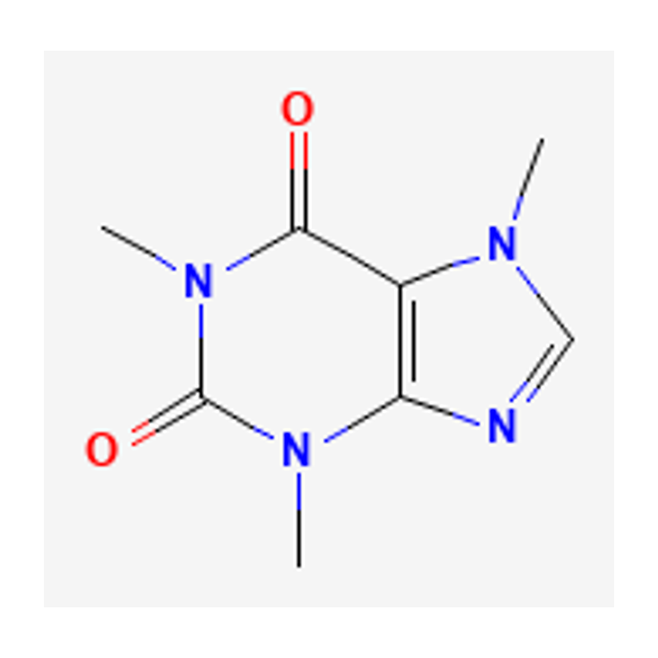Cafeína — diagrama químico 2D