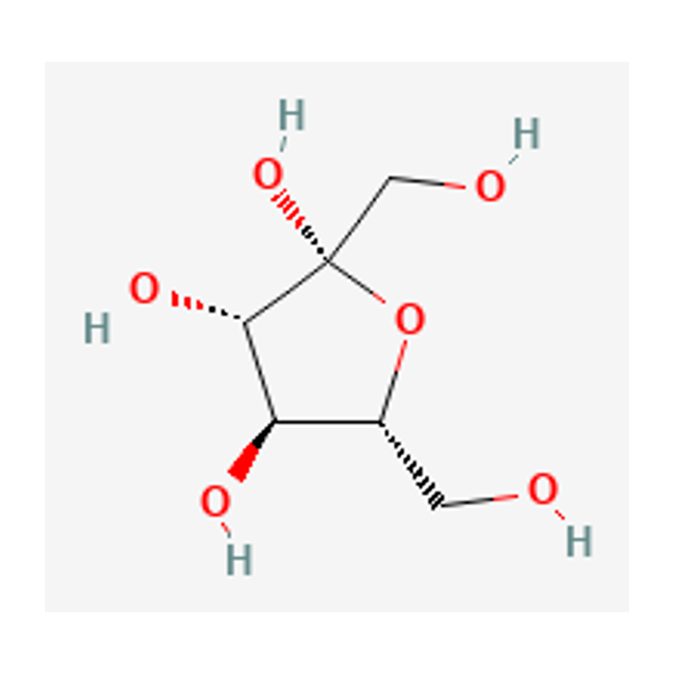 β-D-fructofuranosa — diagrama químico 2D