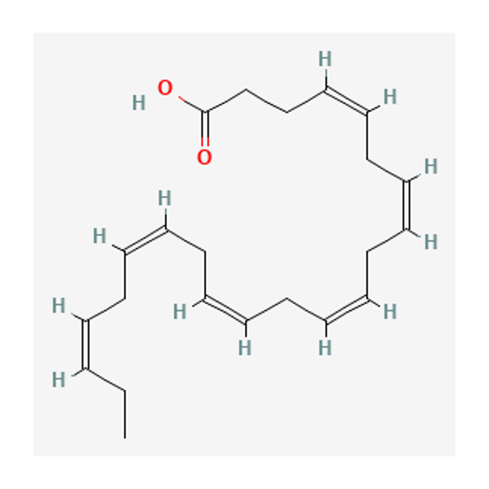 Ácido docosahexaenoico (DHA) — diagrama químico 2D