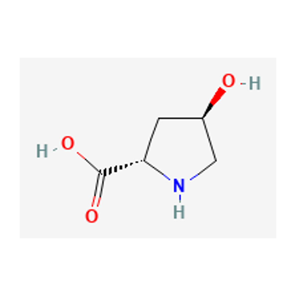 Trans-4-hidroxi-L-prolina — diagrama químico 2D