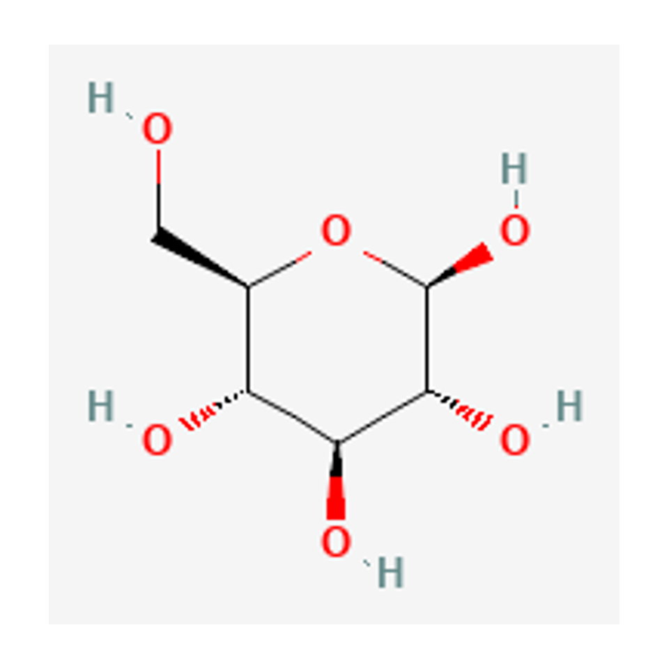 β-D-glucopiranosa — diagrama químico 2D