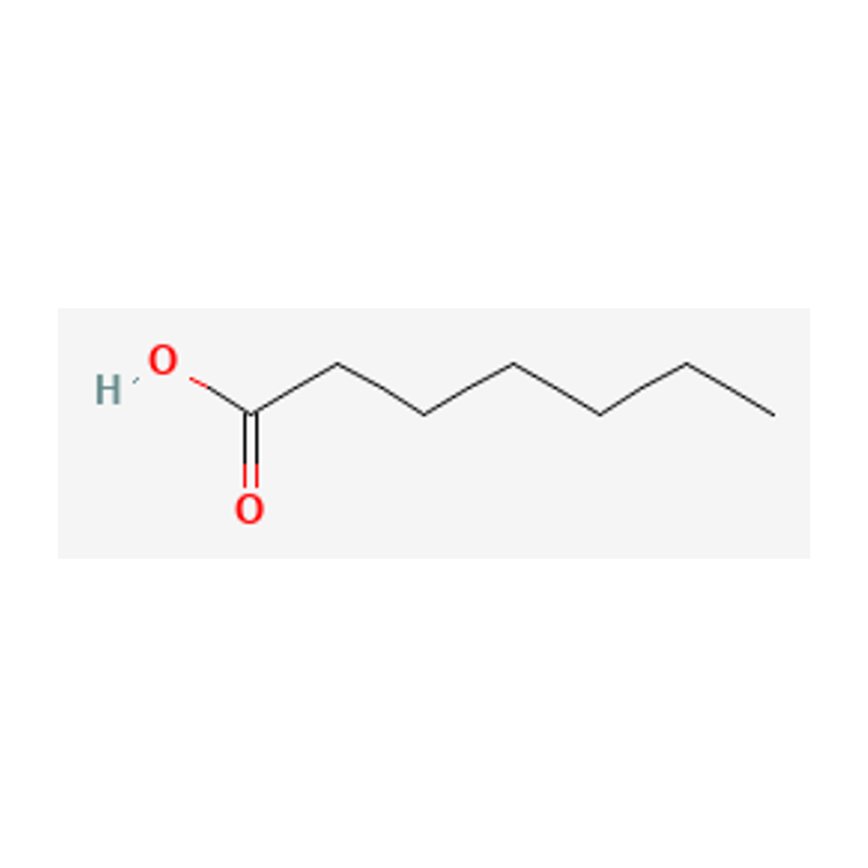 Ácido heptanoico — diagrama químico 2D