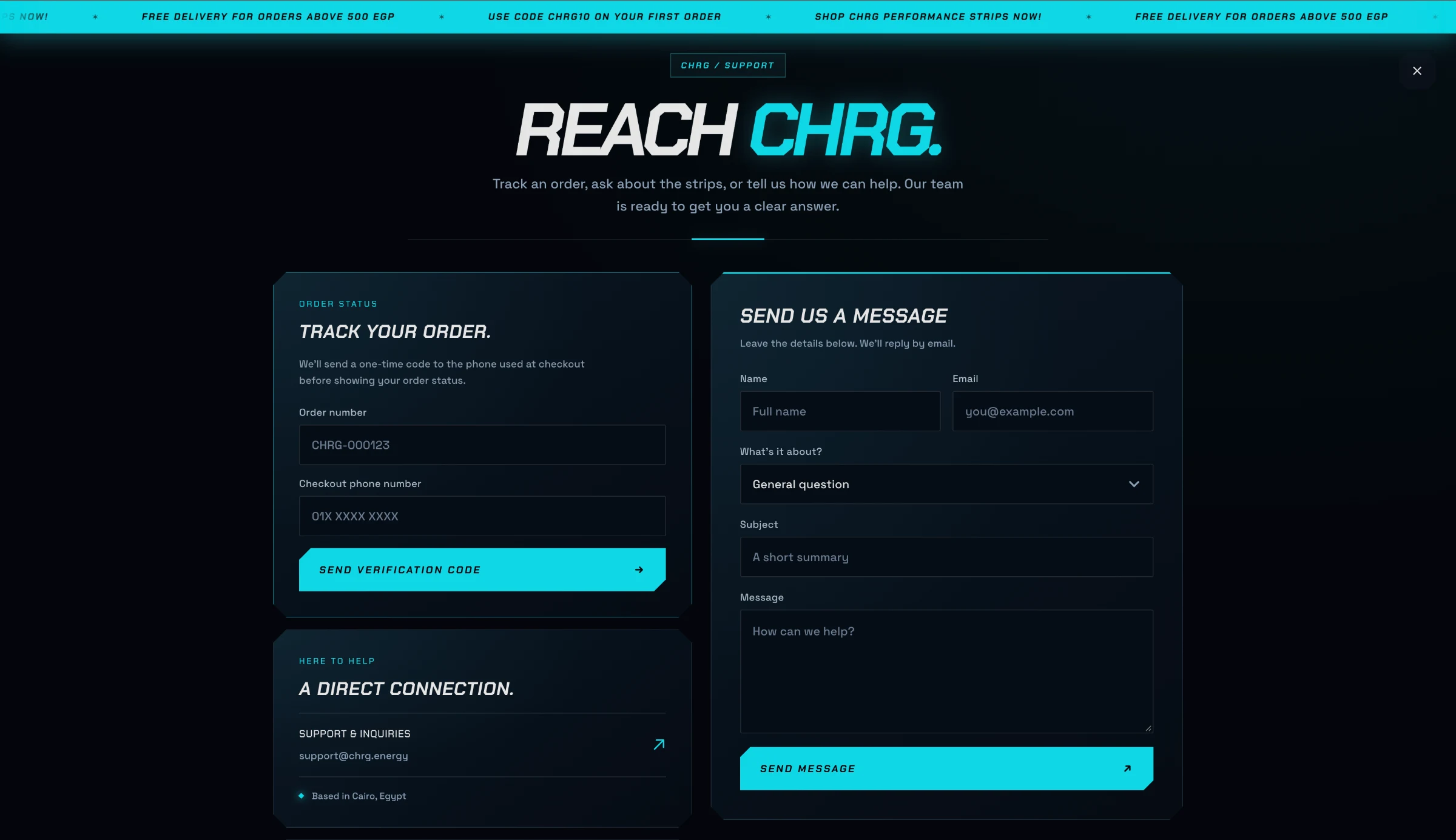 Contact page