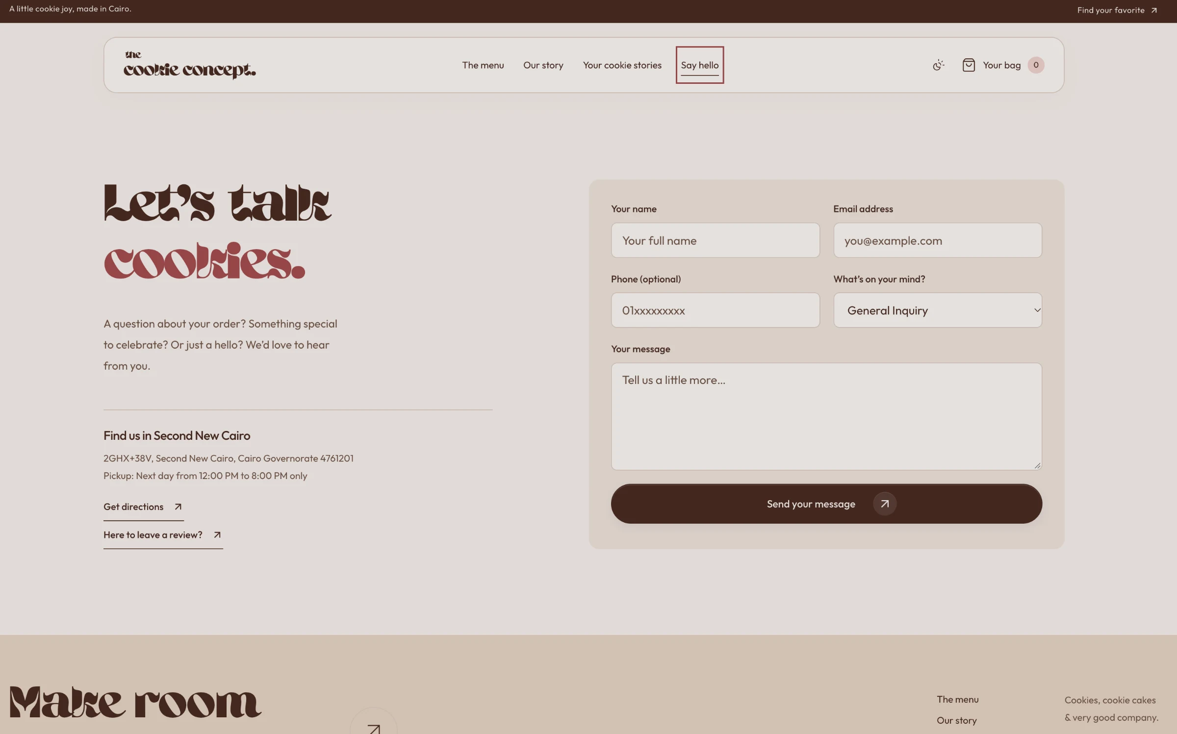 Contact page