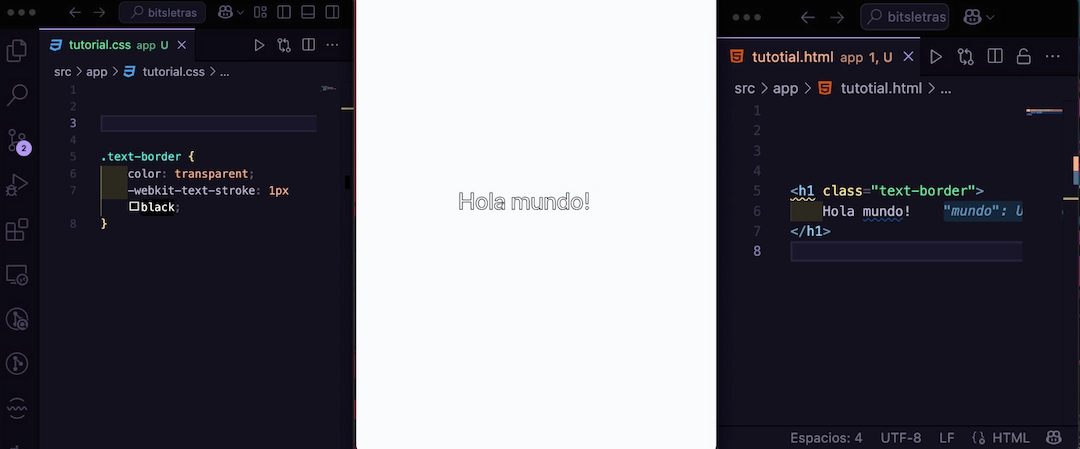 Cómo crear texto con contorno y sin relleno en CSS