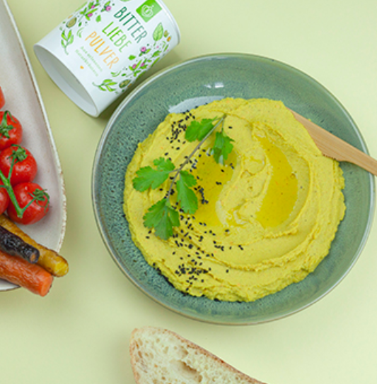 Goldener Humus mit Koriander