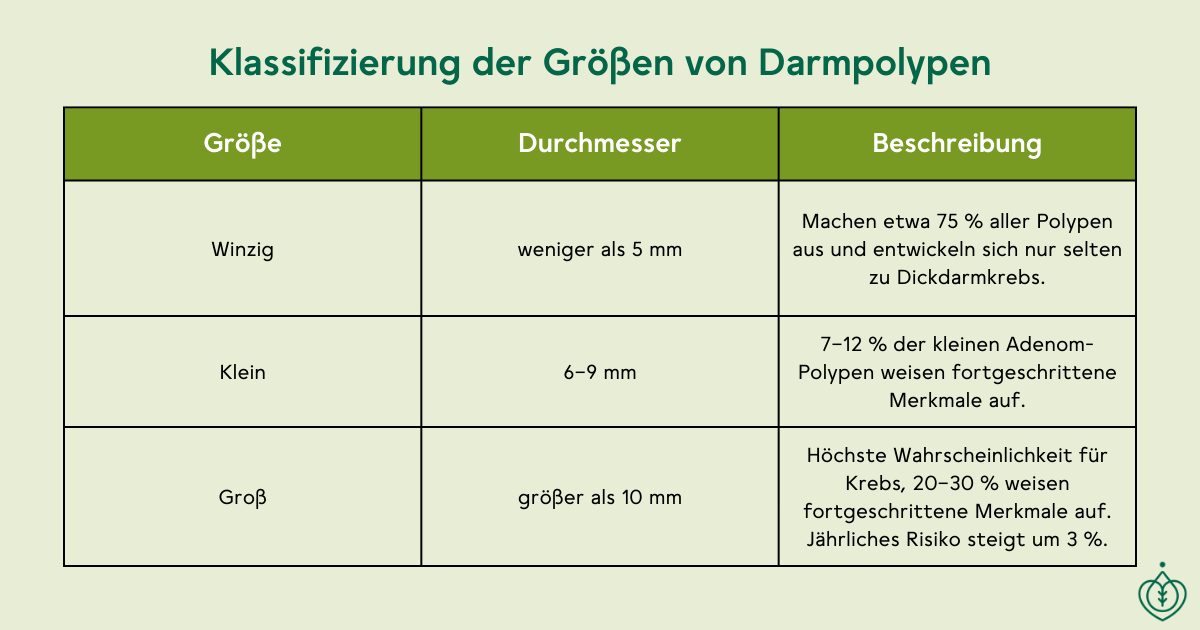 darmpolypen adenome größen