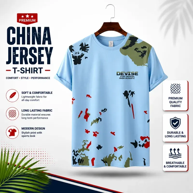 Premium China Jersey T-shirt | High Definition Printing Quality 