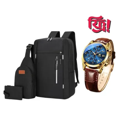 3-Piece Premium Bag Combo + Free Olive Brand Watch