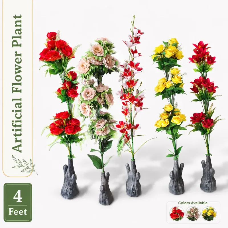 Multi Color 4 Feet Artificial Flower Plant – Per Piece