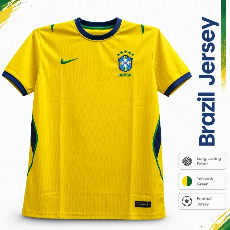 Brazil Jersey – Long Lasting Fabric Football Jersey