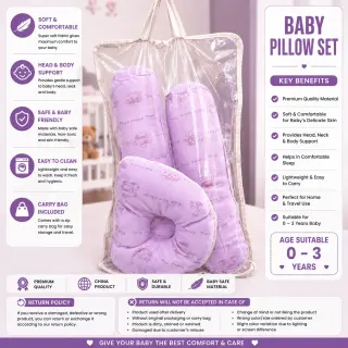 Baby Head Support Pillow Set for 0–3 Years