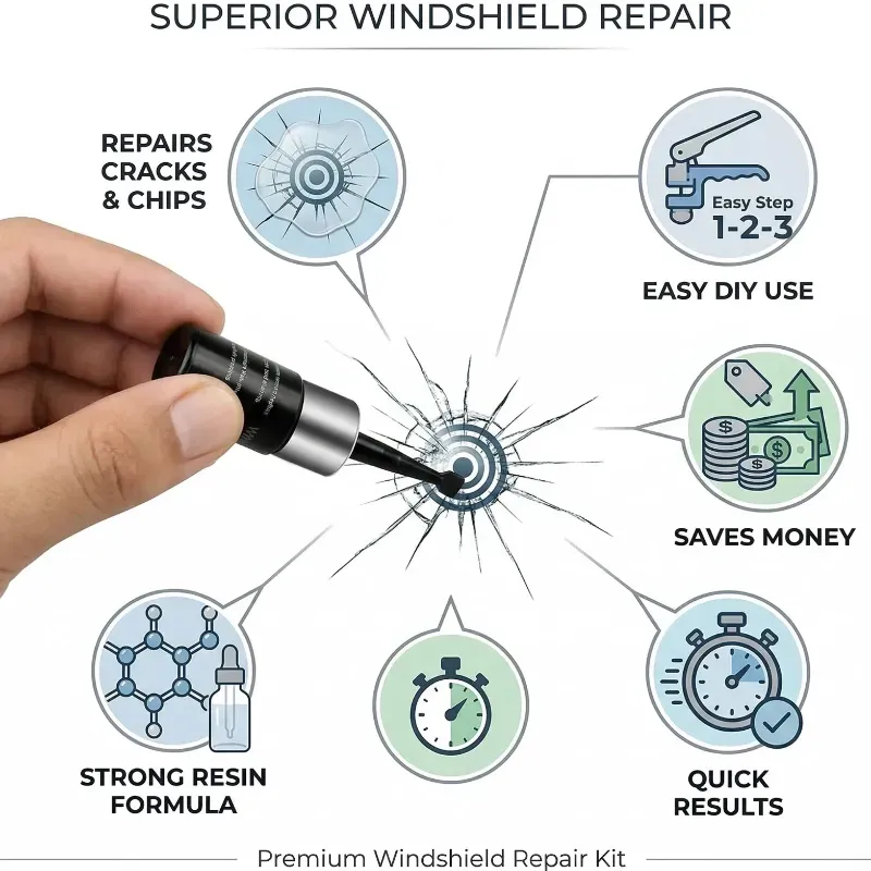 Windshield Glass Crack Repair Kit