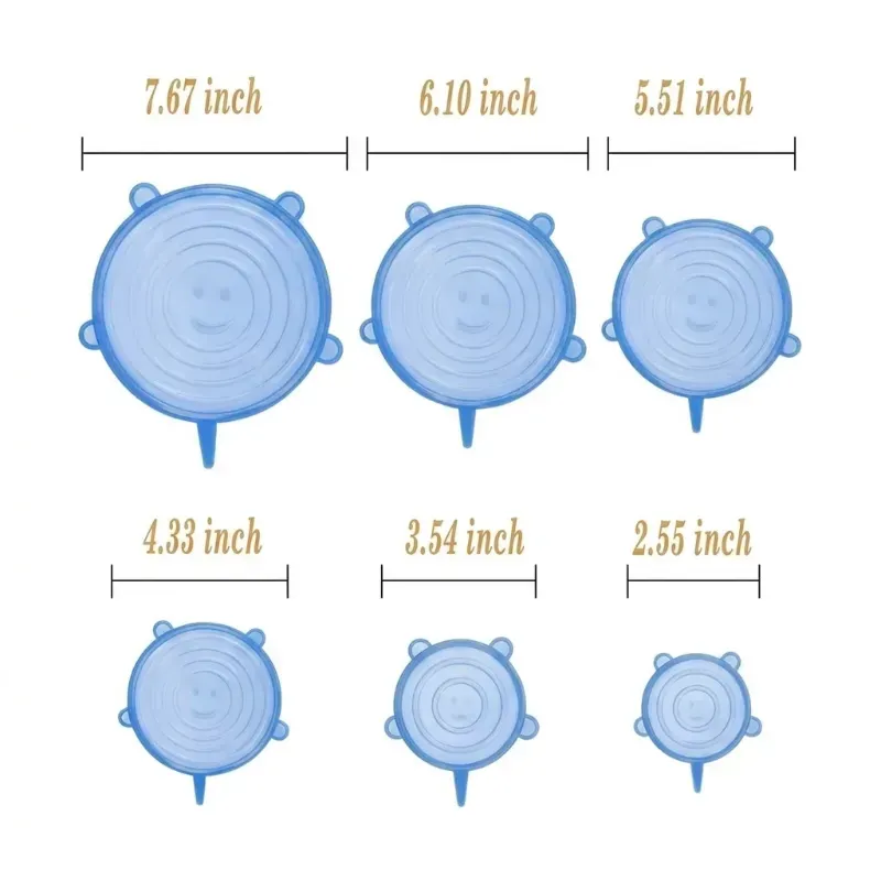 6 Pack Stretchable Silicone Bowl Covers
