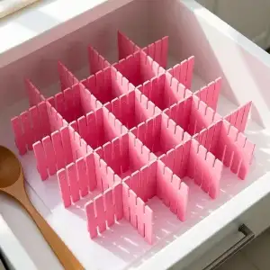 DIY Adjustable Drawer Storage Divider Grid (6 Pcs Set)