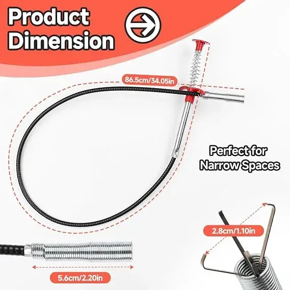 86.5cm Flexible Spring Claw Grabber & Drain Cleaner Tool