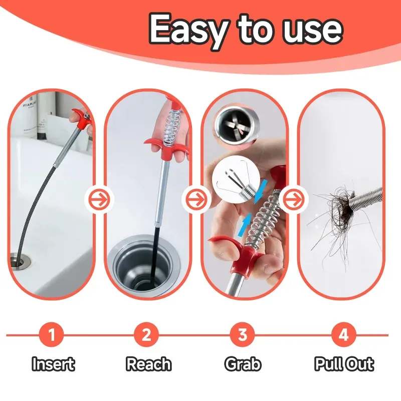 86.5cm Flexible Spring Claw Grabber & Drain Cleaner Tool