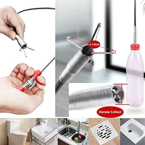 86.5cm Flexible Spring Claw Grabber & Drain Cleaner Tool