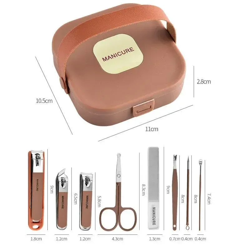 Professional Stainless Steel Manicure & Pedicure Grooming Kit with Portable Case
