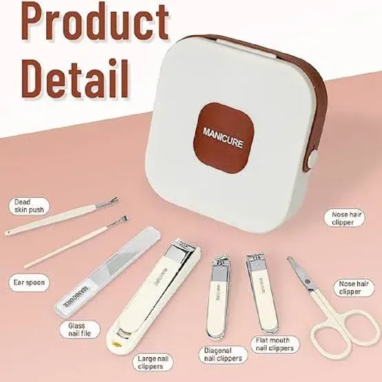 Professional Stainless Steel Manicure & Pedicure Grooming Kit with Portable Case