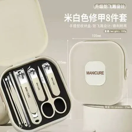 Professional Stainless Steel Manicure & Pedicure Grooming Kit with Portable Case