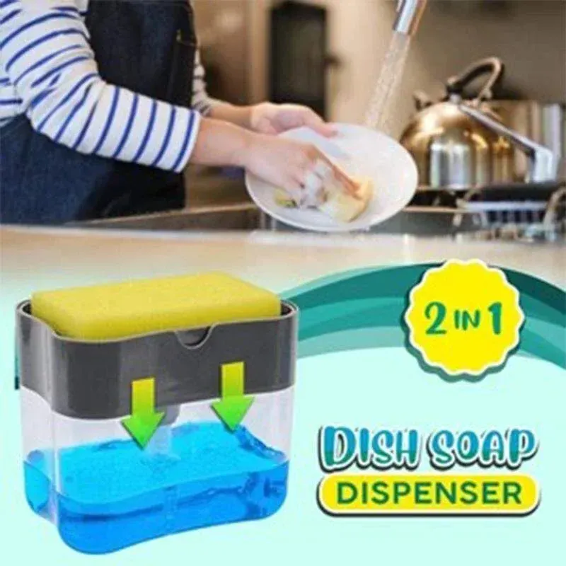 2-in-1 Soap Dispenser & Sponge Holder Caddy