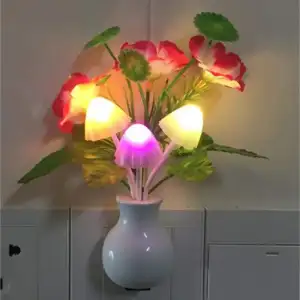 Plug-in Flower & Mushroom LED Night Light (With Dusk to Dawn Sensor)